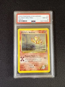 2000 Pokemon Gym Heroes #1 Blaine's Moltres Holo PSA 8 NM-MINT w/ SWIRL - Picture 1 of 5