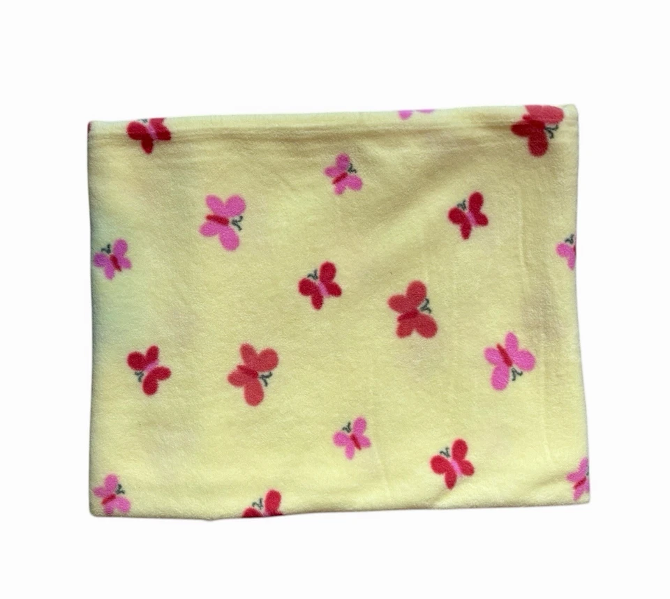 Y2K Carter’s Yellow Pink Butterfly MicroFleece Security Lovey Baby Blanket 27x33 - Image 1 of 4