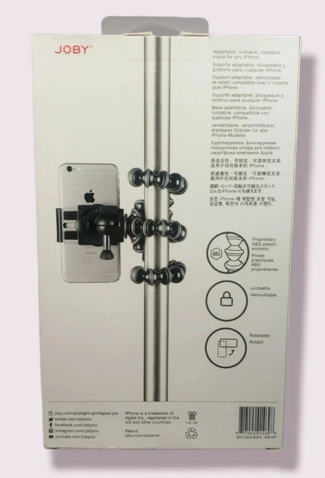 JOBY GripTight GORILLAPOD Stand PRO - Apple iPhone ANDROID Phone Tripod JB01469 - Image 1 of 4