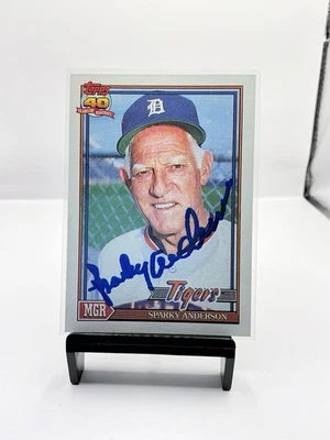 1991 年 Topps - Team Leaders Sparky Anderson #519 邮件亲笔签名 — 第 1/3 张图片