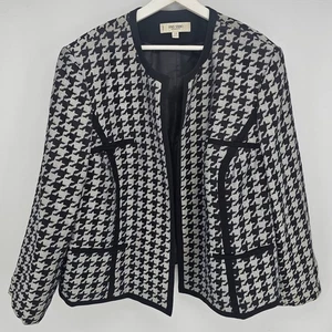 Mujer Jones Studio Separates Pata de Gallo Cubierta Traje Chaqueta Negocios Talla 24W - Imagen 1 de 9