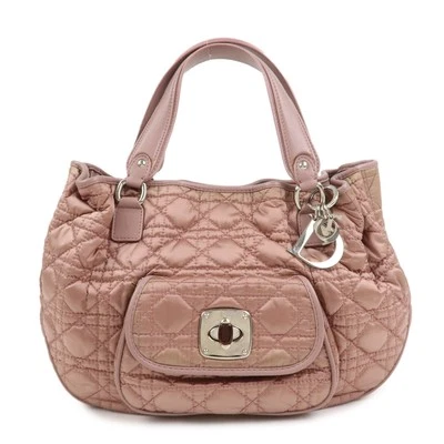 Authentic Christian Dior Canage Nylon Leather Hand Bag Tote Bag Pink Used F/S - Image 1 of 4