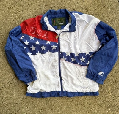 Starter 1996 Atlanta Olympics USA Vintage Full Zip Windbreaker Jacket - XL - Image 1 of 4