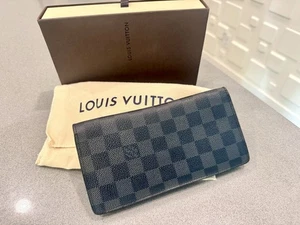 Louis Vuitton Damier Graphite Portefeuille Brazza Long Wallet Great Condition - Picture 1 of 13