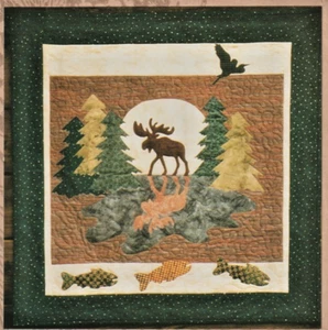 Moose Crossing - QUILT PATTERN - Pine Needles - Forest- 32" x 33" - Uncut - Picture 1 of 4