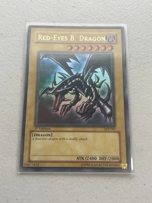 Yu-Gi-Oh Red-Eyes Black Dragon SDJ-001 1st Edition Ultra Rare MP Condition - Image 1 of 4