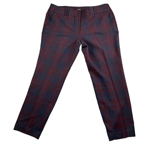 LOFT 14 Pantalones Mujer Rojo Cuadros Julie Ajustado Oficina Carrera Pantalones Academia S3 - Imagen 1 de 12