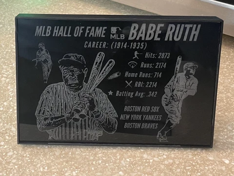Babe Ruth CUSTOM Glass Wall Art (5x7) New York Yankees Red Sox MLB Hall Of Fame Cover