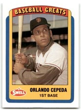 1990 SWELL BASEBALL GREATS ORLANDO CEPEDA SAN FRANCISCO GIANTS #28