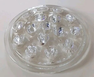 Vtg Fresh Flower Frog Large Clear Heavy Glass Rnd 16 Holes 5 inches EXC 4.5" Fit - Picture 1 of 2