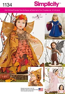 Simplicity 1134 S0671 Mystical Fantasy Doll Clothes Sewing Craft Pattern UNCUT - Picture 1 of 6