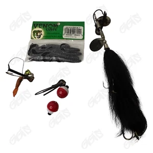 Muskie Tornado Nero Grandi Esche per Pesci Grandi Esche Assortite Vintage - Foto 1 di 7