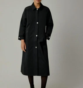 Regent Park Rain Coat Windbreaker Jacket Womens 1-X Plus Black Full Zip W/Snaps - Picture 1 of 11