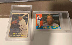 Lot Of Two Willie Mays Baseball Cards New York Giants Vintage