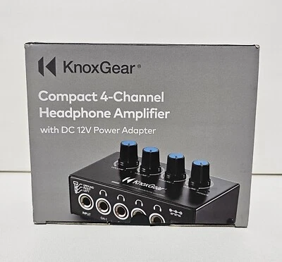 Knox Gear Compact 4-Channel Headphone Amplifier KN-HPA4 With DC12V Power Adapter - Image 1 of 4