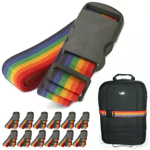 Dozen Adjustable Luggage Suitcase Strap Baggage Belt Tie Down Travel Secure Lock - Picture 1 of 1