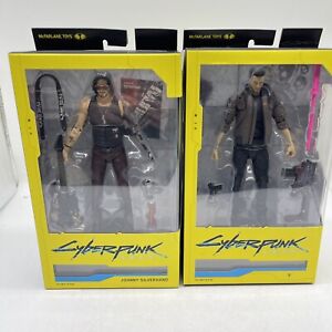 McFarlane Toys Cyberpunk 2077 V And Johnny Silverhand Figures Brand New & Sealed