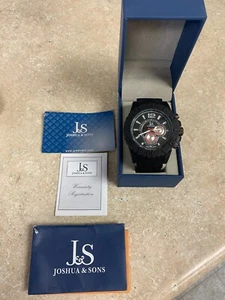 Joshua & Sons JS 77 Black Mens Watch (NEEDS BATTERY) - Picture 1 of 9