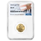 2024 $5 American Gold Eagle 1/10 oz Ngc Ms70 Trump Label