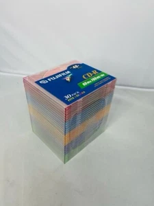 New Sealed Fuji Film 30 Pack 80 min 700 MB Five Colors w/ Jewel Cases - Picture 1 of 4
