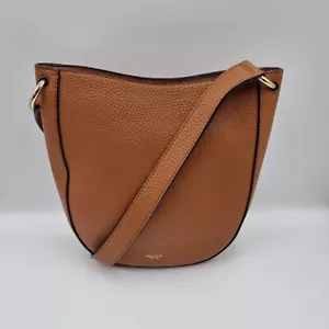 Oroton Avalon Cognac Genuine Leather Mini Hobo Shoulder Crossbody Bag Purse - Picture 1 of 12