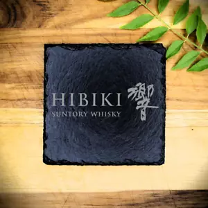 Hibiki Japanese Whisky Slate Coaster Brand New Handcrafted Laser Engraved Square - Picture 1 of 4