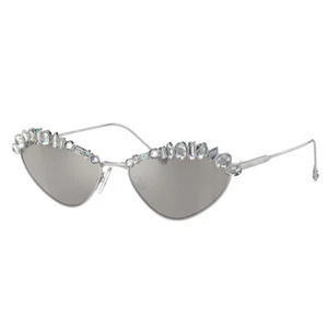 Swarovski SK 7009 40016G SIlver Metal Cat-Eye Sunglasses Silver Mirror Lens - Picture 1 of 3