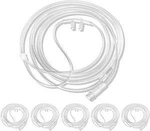 5 Pack Soft Nasal Oxygen Cannula for Adult - 7 Feet, Standard Connector, Kink Re - Picture 1 of 12