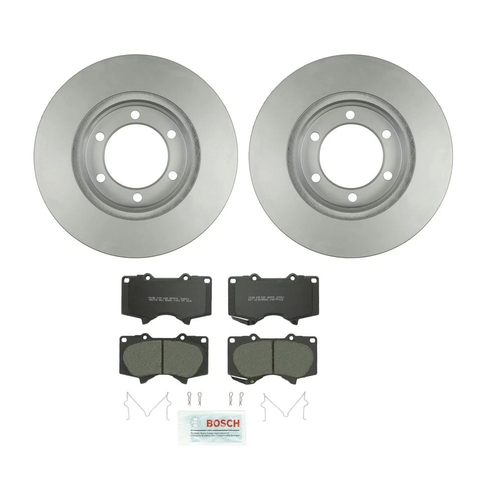 Kit de pastillas de freno de disco semimeditadas con rotores ventilados delanteros Bosch para Toyota Tundra Sequoia Foto 1 de 1
