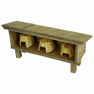 Bienenhaus mit 3 Körben für Mini-Garten Krippe Elfen-Garten Feengarten - Bild 1 von 1