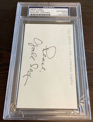 Gale Sayers Autographed "Peace" Index Card - PSA / DNA Certified Authentic Bears - Image 1 of 3
