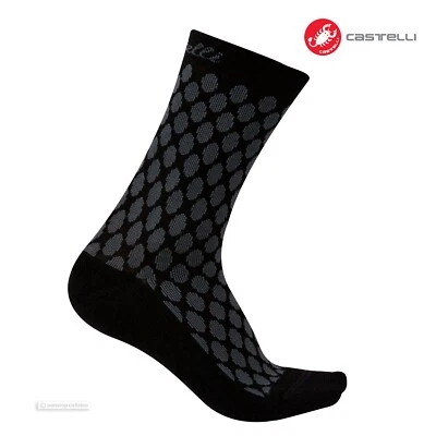 Castelli SFIDA 13 Wool Womens Cycling Socks : BLACK/DARK GREY - One Pair - Image 1 of 2