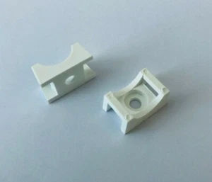 Cable Tie Base, Screw Mount Saddle Cradle, White Plastic, Large / 9mm Cable Ties - Picture 1 of 4