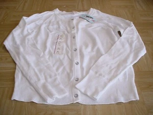 Cat & Jack Girls White Cardigan Button Down Sweater Size 14 XL - Picture 1 of 3
