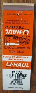 GULF GAS STATION MATCHBOOK: PAUL'S SERVICE (CLEVELAND, OHIO) (c1960s) -F11 - Picture 1 of 2
