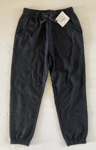 NWT Gymboree Size 7 Girls Black Slub Joggers Leggings Pants w/ Gold Glitter Bow - Picture 1 of 1