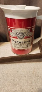 1980’s Rare Plastic Budweiser Beer Water Pitcher With Lid. Very Rare 2 Quart. - Picture 1 of 9