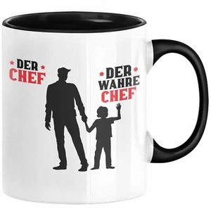 Vater Sohn Geschenke Tasse Lustig Der Chef Der Wahre Chef Vatertag Geschenkidee - Bild 1 von 49