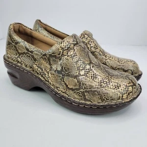 Bolo by Born Faux Snakeskin Print Slide On Wedge Clogs Shoe Women's J00687 - Picture 1 of 11