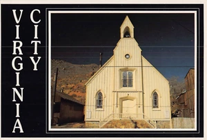 Postkarte NV: First Presbyterian Church, Virginia City, Nevada, 4x6, 1987 - Bild 1 von 2