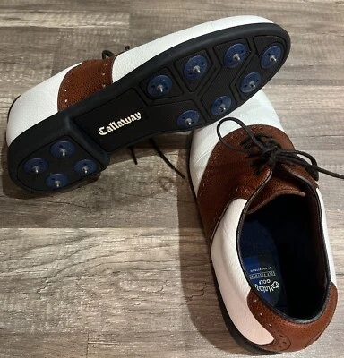 Calzado de golf Callaway blanco/marrón para hombre EE. UU. 10,5 N Foto 1 de 4