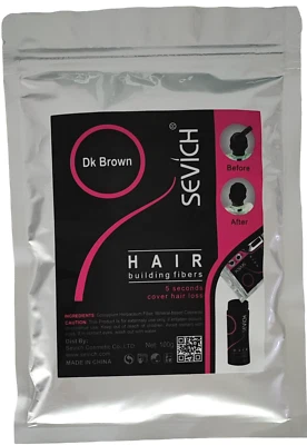Sevich Streuhaar Schütthaar 100g Dunkelbraun Nachfüllbeutel gegen Haarausfall