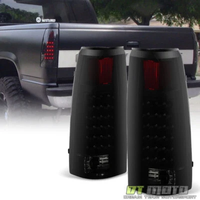 Black Smoke 1988-1998 Chevy Silverado GMC Sierra Suburban Tahoe LED Tail Lights - Image 1 of 4