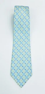 Stafford Blue Lime Green Box Pattern Men's Silk NeckTie  - Picture 1 of 7