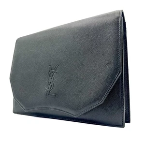 Auténtico bolso clutch Saint Laurent de cuero saffiano negro YSL Yves Saint Laurent - Imagen 1 de 24
