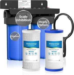 Sistema de filtro de agua Waterdrop para toda la casa de 2 etapas, hierro altamente reducido, 5 etapas - Imagen 1 de 9