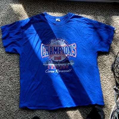 Мужские часы Gildan Heavy Cotton Chicago Cubs 2016 World Champions 2XL синие - Изображение 1 из 4