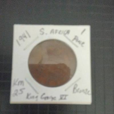 1941 South Africa 1 Penny Bronze Coin - XF (Extra Fine) condition - Image 1 of 4