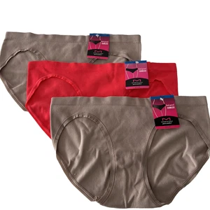 Maidenform 3 Pairs Bikini Pure Comfort Seamless Panties XL/8 Multi-Color DM2305 - Bild 1 von 3