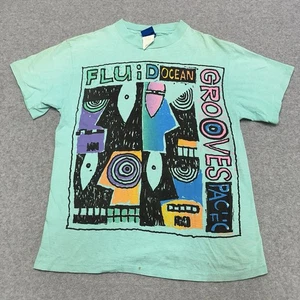 Vintage Ocean Pacific “fluid grooves” Surf T Shirt Teal Fits Small (read) 1980s - Picture 1 of 11